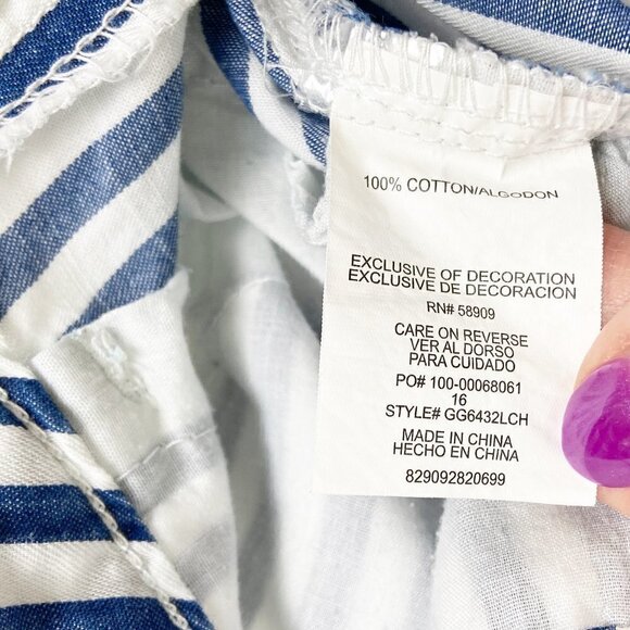 GB GIRLS | Blue & White Striped Wide Leg Pants Girls 16 - Picture 8 of 8